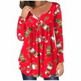 thumbnail image 2 of Pntutb Mujer Casual Navidad Impreso Jersey Cuello Redondo Manga Larga Botones Blusa tops Pntutb Pntutb-5341, 2 of 6