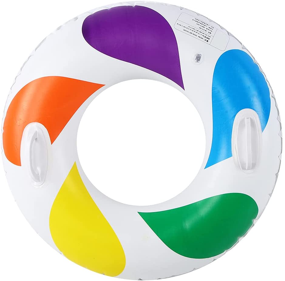 Inflatable Swim Ring, Inflatable Circle with Handled Outdoor Water Fun