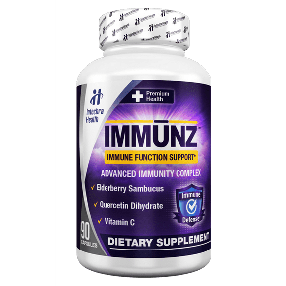 IMMUNZ Advanced Immunity Booster - Supplément de Soutien Immunitaire avec Sureau, Quercétine et Vitamine C - 90 Gélules