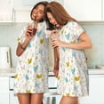 thumbnail image 4 of Fotbe Chicken Bata de Dormir para Mujer con Estampado, Camisón de Algodón de Manga Corta, Ropa de Dormir Casual, 4 of 6