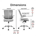 thumbnail image 2 of Serta Chaise de Bureau en Maille Grise Moderne Créative avec Base en Chrome, 2 of 12