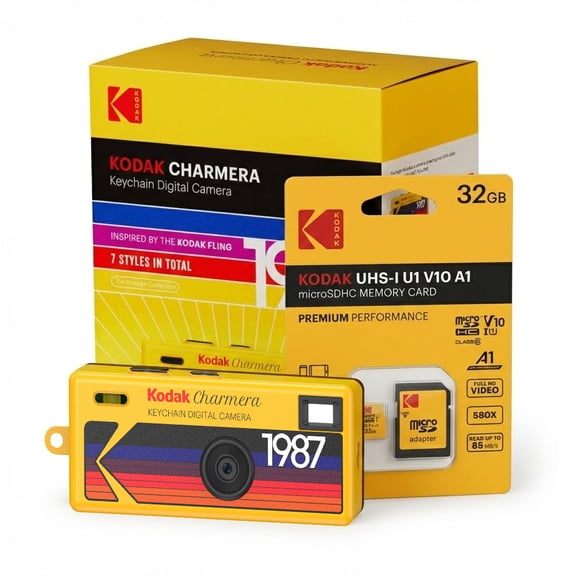 Kodak Charmera Key Chain Digital Camera (Random Style Blind Box, Single Camera) with 32GB Memory Card Bundle