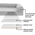 thumbnail image 3 of Cama para perros Furhaven de espuma viscoelástica para perros grandes con refuerzos extraíbles y funda lavable, para perros de hasta 125 libras - Sofá acolchado - Gris plateado, Jumbo Plus/XXL, 3 of 5