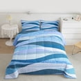 thumbnail image 2 of Castle Fairy Gradient Blue Stripes Twin Comforter Sets for Adults,Lines Bedding Set, 2 of 8
