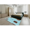 thumbnail image 4 of Ahgly Company Indoor Square Patterned Tron Blue Area Rugs, 7' Square, 4 of 6