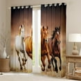 thumbnail image 2 of Manfei Brown Racing Horse Blackout Curtains Set of 2 (52x84 Each) for Adult, Rustic Farmhouse Animal Window Curtains, Southwestern Curtains and Drapes, Window Curtains Decor, 2 of 6