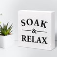 thumbnail image 6 of Zomyto 7x7 Inch Funny Bathroom Sign,Soak and Relax Funny Bathroom Wooden Box Sign Desk Decor Wooden Box Plaque Sign Desk Decor, 6 of 7