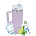 thumbnail image 1 of Gobelet Isolé avec Poignée Paille Tasse à Vide en Acier Inoxydable 1200ml pour Boissons Chaudes et Froides, 1 of 6