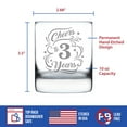 thumbnail image 4 of Bevvee Whiskey Rocks Glass 10.25 oz Cheers 3 Years Gifts for Whiskey Lovers Glassware & Drinkware, 4 of 4