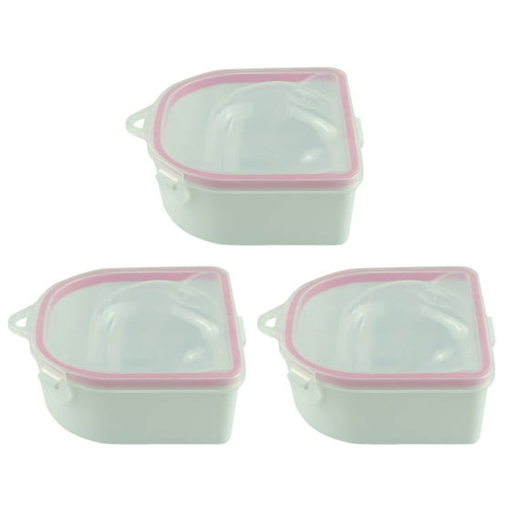3pcs Nail Art Manicure Care Soak Bowls Bandeja Removedor de esmalte Suavizado Herramientas de piel muerta Dos capas Soak Bowls