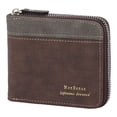 thumbnail image 2 of BadPiggies Vintage Leather Wallet for Men Large Capacity ID Window Card Case Holder with Zip Coin Pocket - Dark Brown, 2 of 9