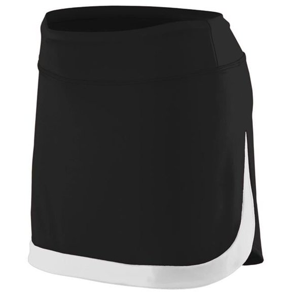 2410A-Black- White-XL Ladies Action Color Block Skort, Black-White - Extra Large