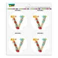 thumbnail image 1 of Letter V Floral Monogram Initial Refrigerator Fridge Locker Vinyl Circle Magnet Set, 1 of 4
