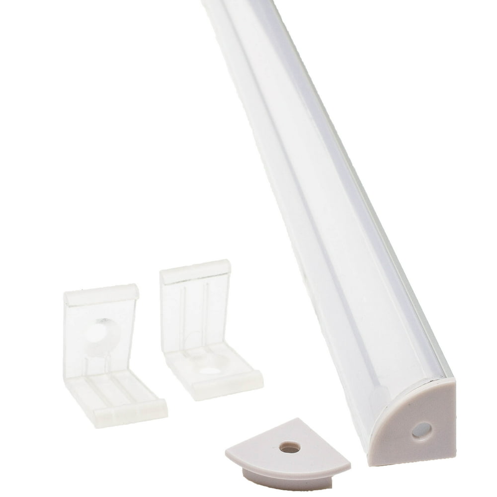 6 Pack V Shape ALUMINUM CHANNEL WITH COVER AND MOUNTING CLIPS FOR LED