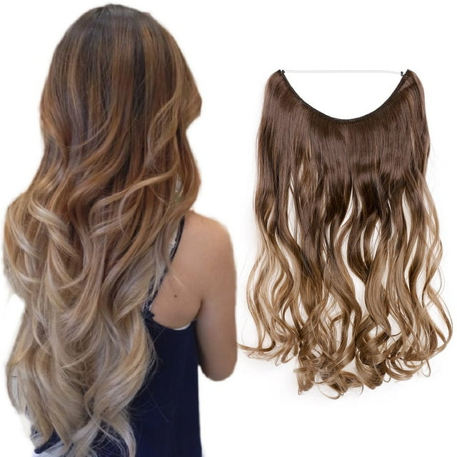Extensions de Cheveux en Fil Invisibles de 20” Miracle Secret, Postiches à Ligne de Poisson, Cheveux Lisses Soyeux Synthétiques