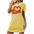 thumbnail image 3 of Sakmal Short Sleeve Moomoo Nightgownss for Women Soft Love Valentines Nightwear Short Heart Print Womens Nightgown M, 3 of 4