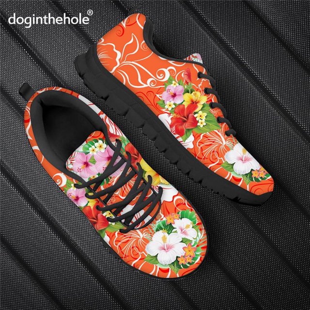 Doginthehole - Zapatillas deportivas con estampado de mariposas para mujer, informales, con cordones, de malla, planas, para exteriores