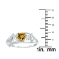 thumbnail image 5 of SZUL Women's Citrine and Diamond Heart Shaped MOM Ring in 10K White Gold, 5 of 6