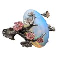 thumbnail image 2 of Naierhg Vintage Women Faux Opal Plum Blossom Flower Two Tone Finger Ring Jewelry Gift, 2 of 5