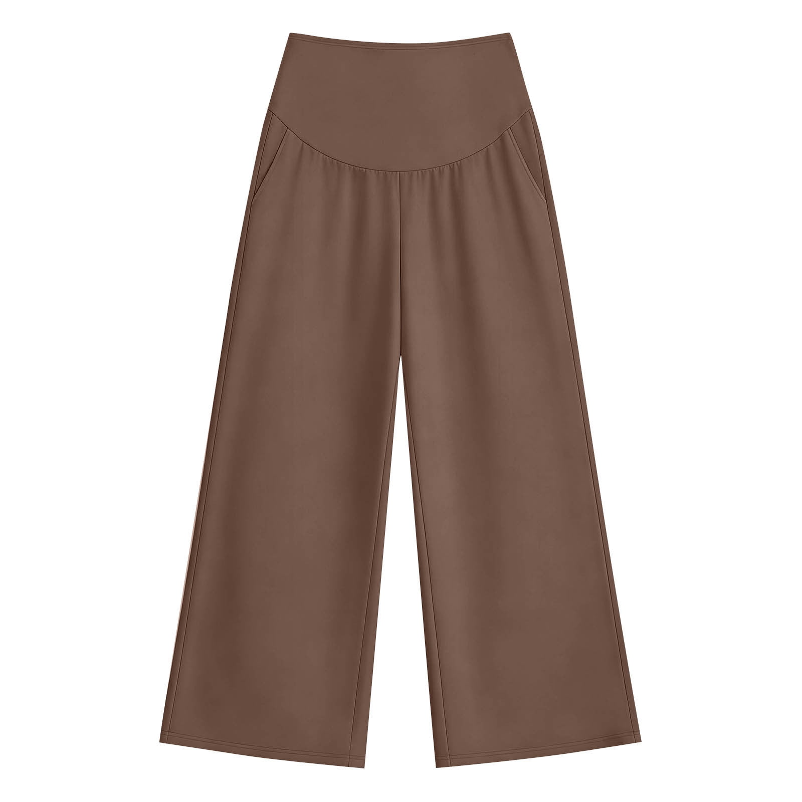 Women's Maternity Yoga Dress Pants Over the Belly Stretchy Lounge Work Pregnancy Straight Leg Trousers with Pockets