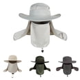 thumbnail image 1 of Outdoor Sun Protection Neck Face Cover Flap Cap Wide Brim Hiking Fishing Hat, 1 of 8