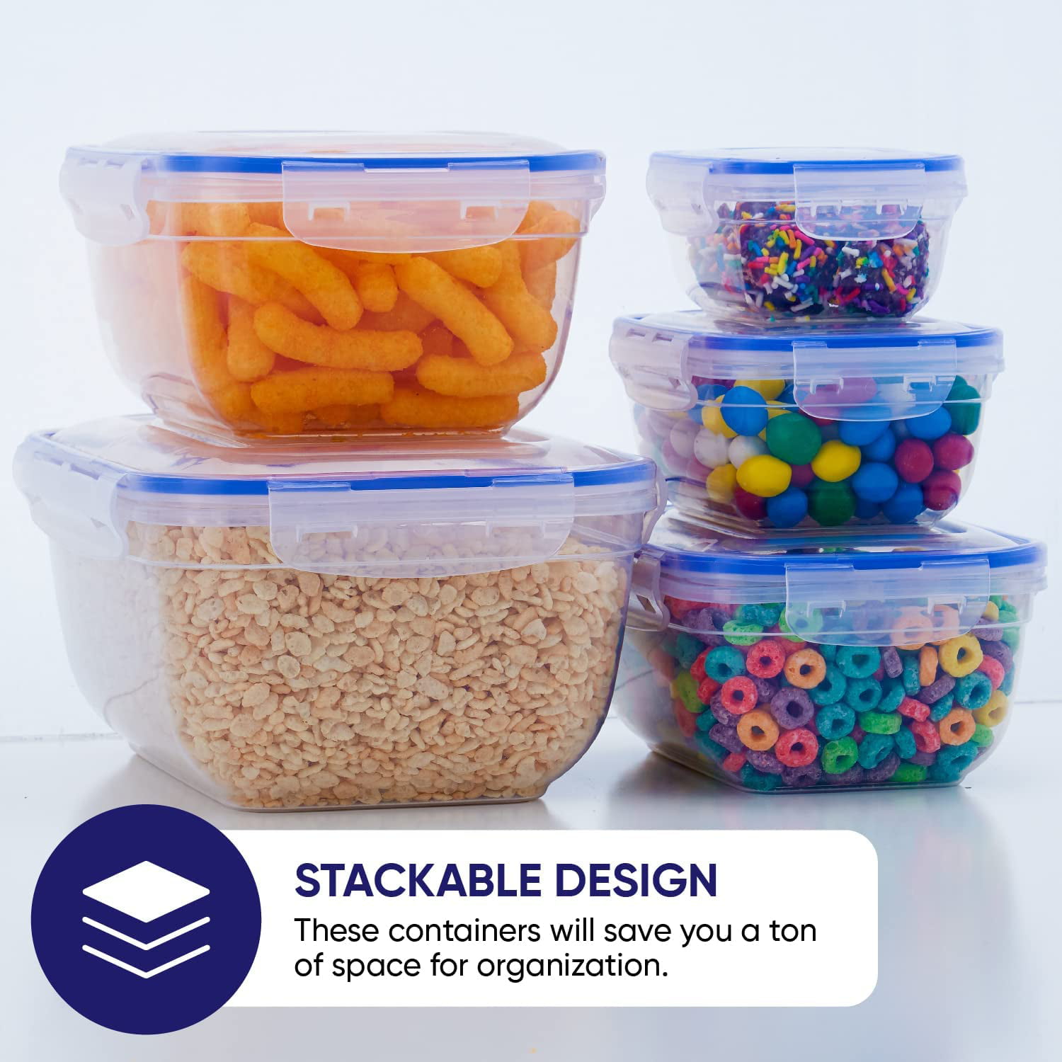 Superio Brand Multisize Plastic BPA-Free Reusable Food Storage Container  Set with Lid in the Food Storage Containers department at