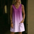 thumbnail image 5 of Levmjia Women's Summer Dress Sleeveless V Neck Casual Shift Dress with Pockets Loose Fit A Line Ombre Print Sundress for Women Daily Vacation Wear, 5 of 7