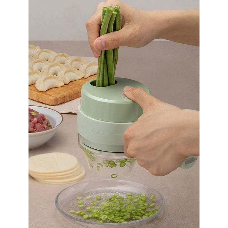 Ikoopy Electric Vegetable Cutter Set Handheld Garlic Slicer Mini Wireless Vegetables Chopper Portable Type-C Rechargeable Food Mincer for Garlic