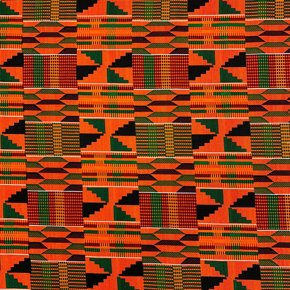 African Kente Print Fabric Cloth Bright & Bold Colors 100% Cotton Sold per yard 