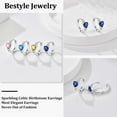 thumbnail image 6 of Bestyle Heart Diamond Hoop Earrings 925 Sterling Silver Earrings Celtic Knot Birthstone Ear Charms September Blue Sapphire Jewelry Gift, 6 of 8