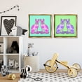 thumbnail image 2 of Stupell Industries Bright Purple Cat Pairs Animals Painting Gold Floater Framed Canvas Art Print Wall Art, 25 x 25, Set of 2, 2 of 9