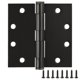 thumbnail image 1 of Bisagras de puerta para puertas interiores, paquete de 12, 4,5 pulgadas x 4,5 pulgadas, bisagra de puerta cuadrada de acero, bronce aceitado, se adapta a puertas estándar, Design House 189852, 1 of 1