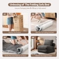thumbnail image 6 of Toject Folding Sofa Bed, Convertible Floor Couch with Pillow, Portable Sleeper Chair with Back Support, Foldable Mattress for Living Room, Bedroom, Corduroy, Gray, 6 of 8