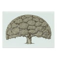 thumbnail image 1 of Tree Cutting Board, Monochrome Oak Tree Design with Fresh Foliage Woodland Themed Image, Decorative Tempered Glass Cutting and Serving Board, Large Size, Brown and Pale Brown, by Ambesonne, 1 of 1