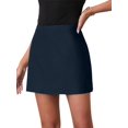 thumbnail image 2 of Jupe-pantalon à Fermeture Éclair devant à Fente Latérale Double pour Femmes, Short Doublé Mode, Bleu Marine, P, 2 of 9