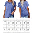 thumbnail image 3 of Camiseta De Verano Tops de manga corta para mujer, camiseta diaria Simple Fasion, atuendo diario (azul L) Cgtredaw Para estrenar, 3 of 6