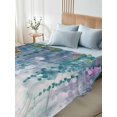 thumbnail image 5 of Twin Flat Sheet 66"x96", Green Botanical Soft Lightweight Bedding Flat Sheets Only, Watercolor Spring Floral Oil Painting Elegant Brushed Microfiber Top Bed Sheet, Breathable StainResistant Bedsheets, 5 of 9