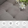 thumbnail image 4 of LAZZO 62" Mid-Century Modern Loveseat Sofa, Faux Leather Tufted Compact Couch with USB Ports & Cupholders, Light Gray, 4 of 8