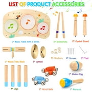 OATHX Wooden Drum Set for Toddlers Ages 1–6,Montessori Music Learning Toy, Birthday & Holiday Gift for Boys & Girls