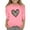 1#Pink219, variant on Byoo Leopard Heart Print Big Girl T Shirt Valentine 3/4 Sleeve Round Neck Active Pullover T-Shirt Soft Daily Kids Tee Top