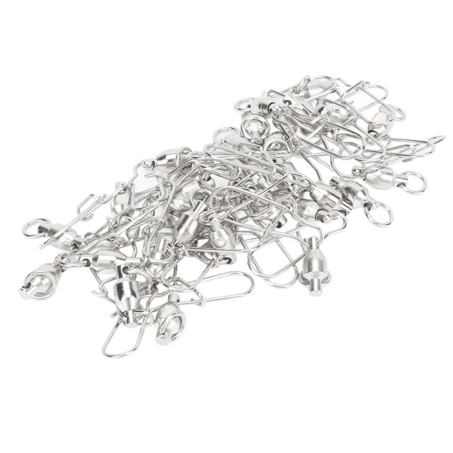 30 Piezas Giratorias De Pesca Con Rodamiento De Bolas De Acero Inoxidable, Conector A Prueba De Herrumbre, Cerradura De Pesca, Giratorias A Presión Para Línea De Pesca De Agua