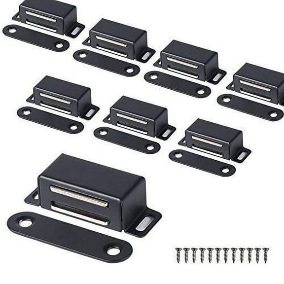 MST Mousike 20LB Magnetic Door Catch Stainless Steel Black 8 Piece