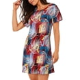 thumbnail image 2 of Rocae Hawaiian Style for Nightgowns for Women Sleep Shirts Short Sleeve Nightshirt Pullover Nightdress, 2 of 6