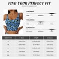 thumbnail image 7 of Fotbe Blue Flowers Pattern Womens' Sports Bra Longline Wirefree Padded with Medium Support Sports Moisture-Wicking Workou Vest,Tank Top-Large, 7 of 7