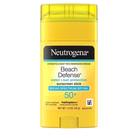 Neutrogena Beach Defense SPF 50 , Face Sunscreen Stick, Travel Size Sun Care, 1.5 oz