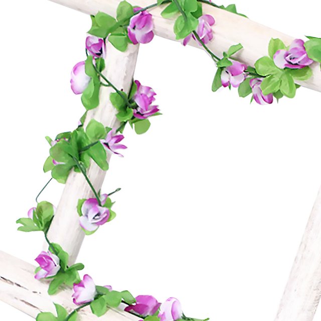 2Pcs Artficial Small Rose Rattan Imitation Flower Hanging Vine Fake Plant Decoration for Home Wedding Party