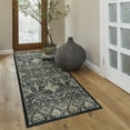 thumbnail image 3 of Crystal Print Tanis Traditional Moroccan Anthrocite Non-Slip Washable Area Rug, 2x6 Runner, 3 of 6