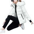 thumbnail image 6 of Dezsed Winter Coats for Women Clearance Women's Winter Tops Jacket with Hood Waist and To Overcome Outer Long Sleeve Coats White XL, 6 of 7