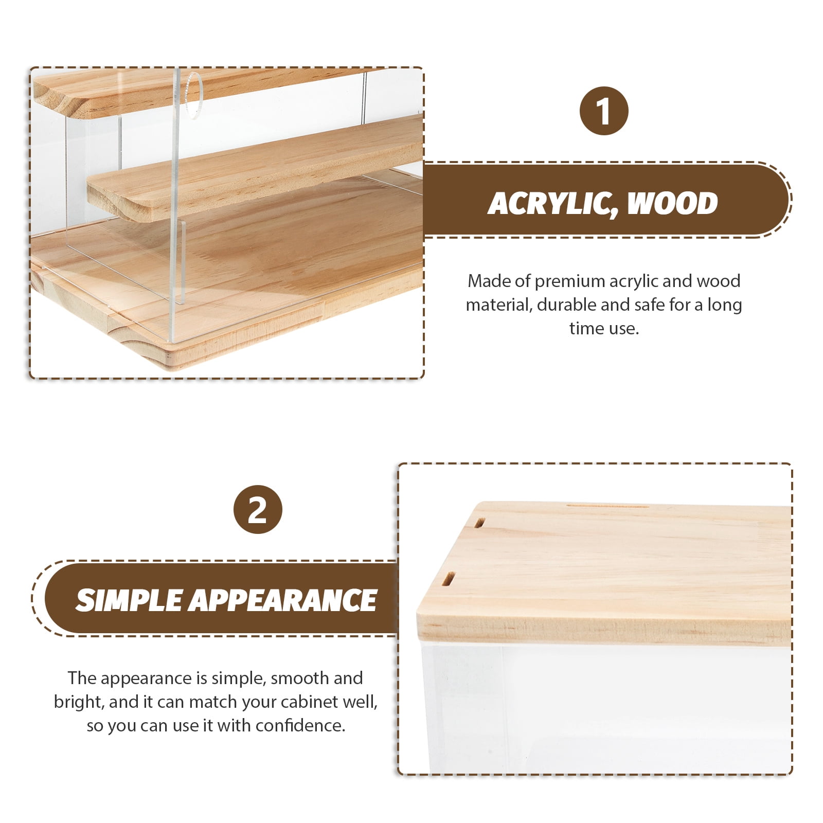 HEMOTON 1Pcs Desk Accessories & Workspace Organizers Simple Style Acrylic and Wood
