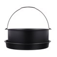 thumbnail image 4 of 1 Set/2 Pcs Accessoires pour Friteuse à Air Chaud 7 Pouces avec Baril à Gâteau en Acier au Carbone Moule à Pizza, 4 of 9